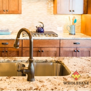 Sink Surrounded by a Granite Countertop